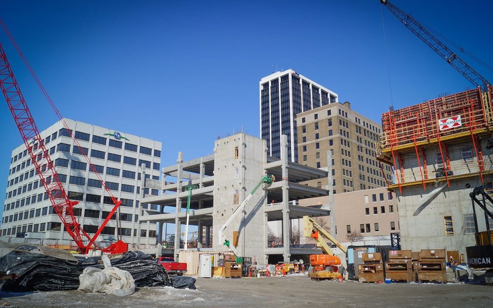 Construction of Skyline Parking Garage Downtown Fort Wayne